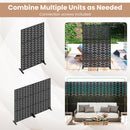 Metal Privacy Screen 72 x 48 Inch Freestanding Fence Panel Indoor Outdoor-Black