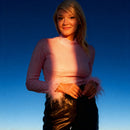 Metallic Turtle Neck Top with Feather Cuffs in Pink | Fall or Winter Long Sleeves Apparel