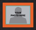 MLB Baseball Photo Picture Frame Kit - Miami Marlins (Orange Matting, Teal Trim)