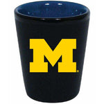 Michigan Wolverines Matte Black/Inner Color Shot Glass