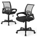 Mid-Back Mesh Office Chair Ergonomic Computer Chair with Lumbar Support-Black