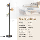 Mid Century Floor Lamp with 3 Glass Globe Lampshades and Weighted Base