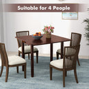 Mid Century Folding Dining Table for 4 People Extendable Kitchen Table with Hidden Storage-Brown