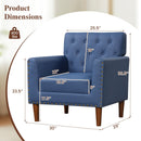 Mid Century Modern Accent Chair with Button Tufted Decoration and Rivets