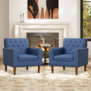 Mid Century Modern Accent Chair with Button Tufted Decoration and Rivets