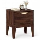 Mid Century Modern Bedside Table with Drawer and Tapered Support Feet for Bedroom