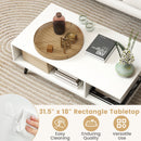Mid Century Modern Rectangle Coffee Table 2-Tier Accent Table with 2 Open Compartments