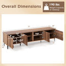 Mid Century Modern Entertainment Center with 4 Storage Cabinets for Living Room