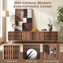 Mid Century Modern Entertainment Center with 4 Storage Cabinets for Living Room