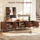 Mid Century Modern Entertainment Center with 4 Storage Cabinets for Living Room