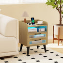 Nightstand with Charging Station and LED Lights