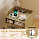 Nightstand with Charging Station and LED Lights
