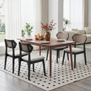 Rattan Dining Chairs Set of 4 with Curved Back