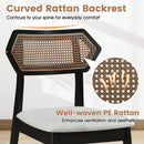 Rattan Dining Chairs Set of 4 with Curved Back