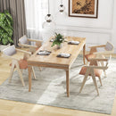 Mid Century Wooden Accent Chairs with Leathaire Seat Cushions Set of 2