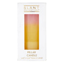 Mini Pillar Candle in Pink Orange White | Aesthetic Unscented Dinner Candle 4.75"