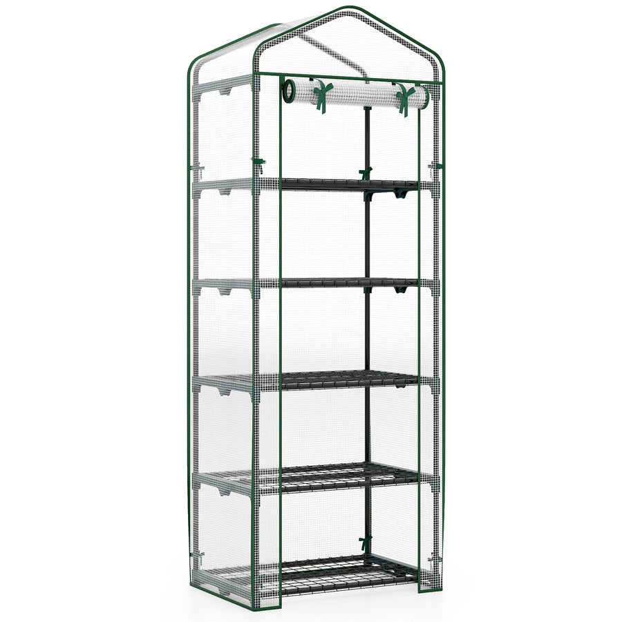 Mini Greenhouse Portable Plant Grow House with 5 Tier Shelves