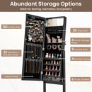 Mirror Jewelry Cabinet with 20 Warm Lights and 4 Tilt Angles