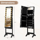 Mirror Jewelry Cabinet with 20 Warm Lights and 4 Tilt Angles