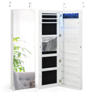 Wall Door Mounted Jewelry Armoire with Frameless LED Mirror