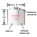 Misogynist Tears Flask in Silver with Pink Lettering | Gift for Her