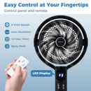 Misting Pedestal Fan Air Circulator with 90° Auto Oscillation Floor Standing Fan with 8 Speeds