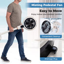 Misting Pedestal Fan Air Circulator with 90° Auto Oscillation Floor Standing Fan with 8 Speeds