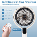 Misting Pedestal Fan Air Circulator with 90° Auto Oscillation Floor Standing Fan with 8 Speeds