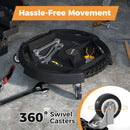 Mobile Automotive Tool Creeper with 3 Swivel Casters and 4 Compartments-Black