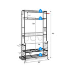Mobile Sports Equipment Organizer with Golf Bags Storage and Club Rack