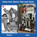 Mobile Sports Equipment Organizer with Golf Bags Storage and Club Rack