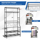 Mobile Sports Equipment Organizer with Golf Bags Storage and Club Rack