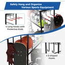 Mobile Sports Equipment Organizer with Golf Bags Storage and Club Rack