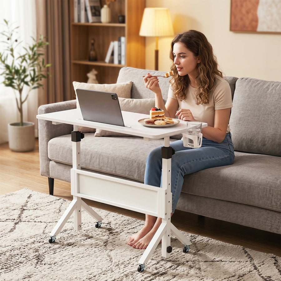 Mobile Standing Desk with Adjustable Height and Wheels