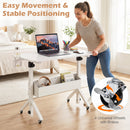 Mobile Standing Desk with Adjustable Height and Wheels