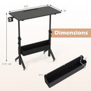 Mobile Standing Desk with Adjustable Height and Wheels