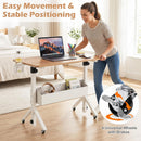 Mobile Standing Desk with Adjustable Height and Wheels