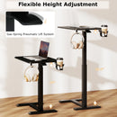 Mobile Standing Desk Height Adjustable Overbed Bedside Table with Cup Holder