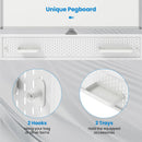Mobile Whiteboard Adjustable Double-Sided Magnetic Board with Pegboard-White