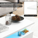 Modern 2-tier High Glossy Table with Adjustable Light Colors for Living Room