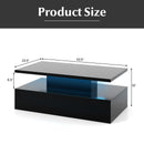 Modern 2-tier High Glossy Table with Adjustable Light Colors for Living Room