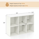 Modern 6-Cube Bookcase with Anti-tipping Kits for Bedroom Living Room-White