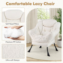 Modern Accent Chair with Folding Footrest and Head Pillow