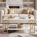 Modern Accent Table with Open Storage Shelf for Apartment and Lounge