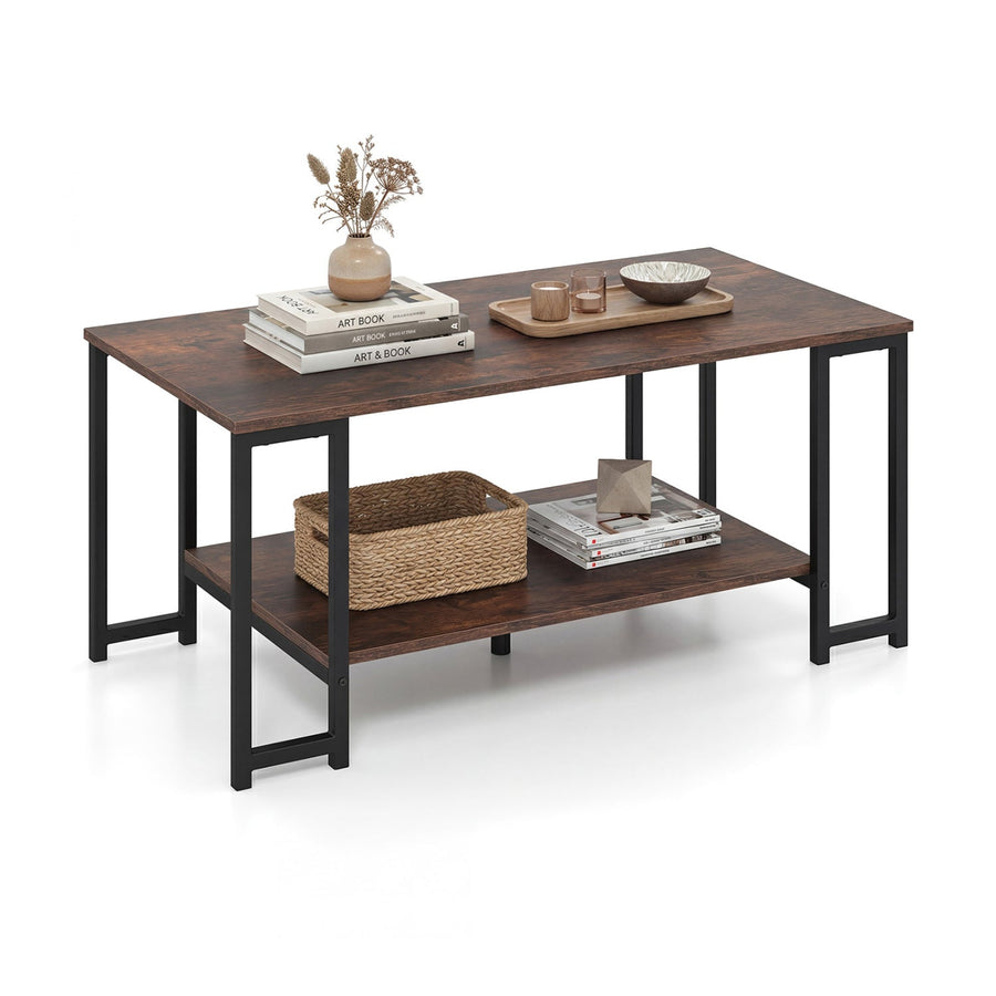 Modern Accent Table with Open Storage Shelf for Apartment and Lounge