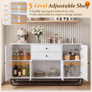 Modern Buffet Sideboard Cabinet with 2 Drawers & Adjustable Shelves