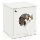 Cat Litter Box Enclosure with Nightstand Top - White