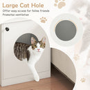 Cat Litter Box Enclosure with Nightstand Top - White