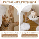 Modern Cat Tree for Indoor Cats 30.5 Cat Tower with Real Solid Wood Branches-White