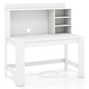 Modern Computer Desk with Hutch and Storage Shelves